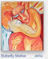 Want to visit my Butterfly Art? - Butterfly Mother, Oil Painting, by Jelila - Visit my Art! - www.jelila.com