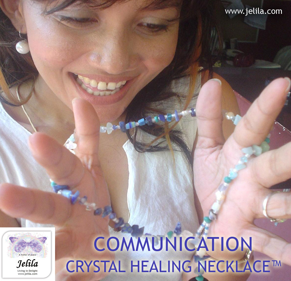 Communication Crystal Healing Necklace - for Power and Confidence - www.jelila.com